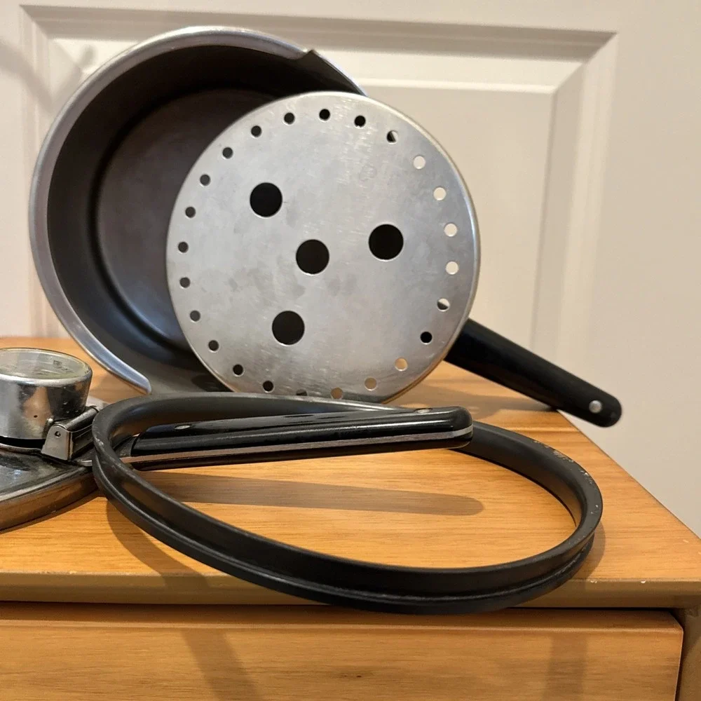 Revereware Vintage 1946 Pressure Cooker With All Parts Instructions DOUBLE RING